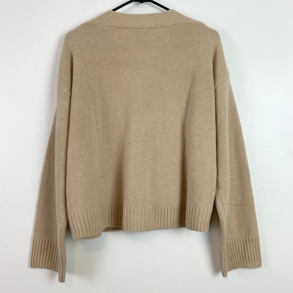 Sezane Jady Oversized 100% Yak Wool Cardigan Jumper Sweater Natural Medium - Picture 7 of 7